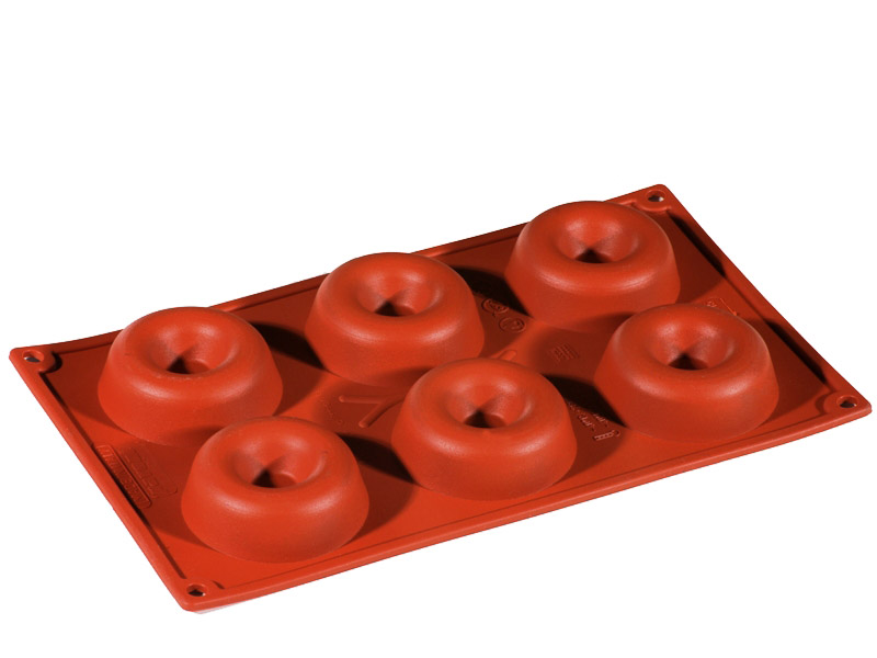 SILICONE MOULD GN1/3 ROUND SAVARIN 6pcs ø72mm