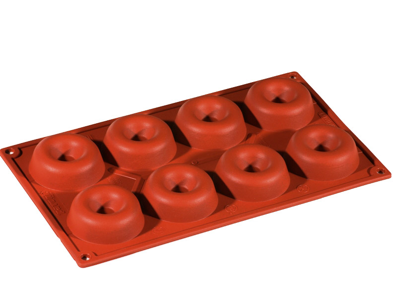 SILICONE MOULD GN1/3 ROUND SAVARIN 8pcs ø65mm