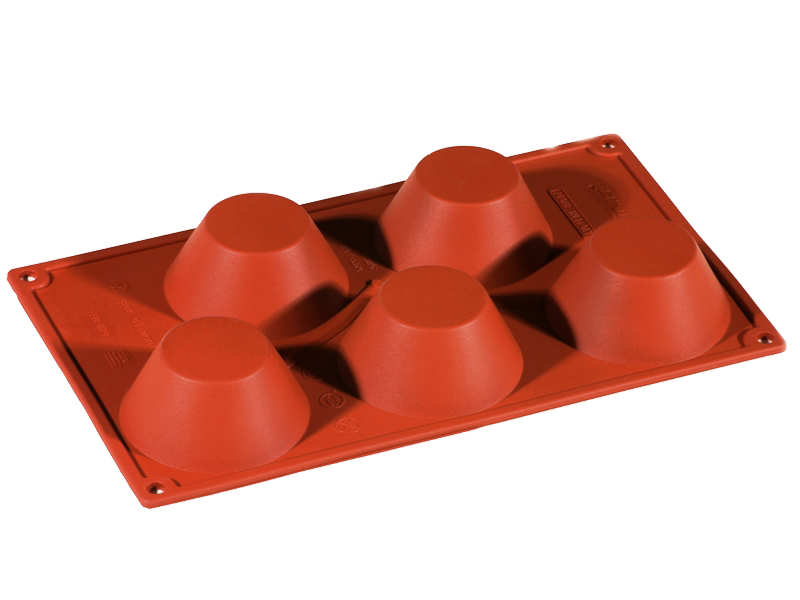 SILICONE MOULD GN1/3 ROUND MUFFIN 5pcs ø80mm