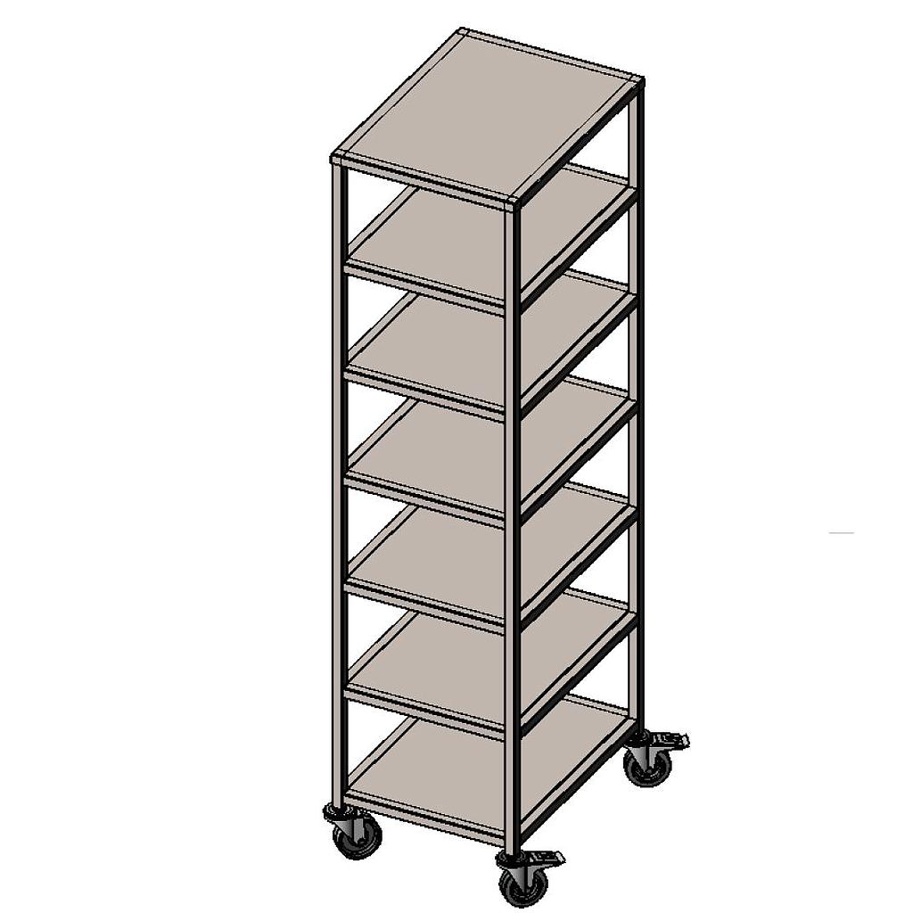 INGREDIENT TROLLEY 40x60 with 6 shelves