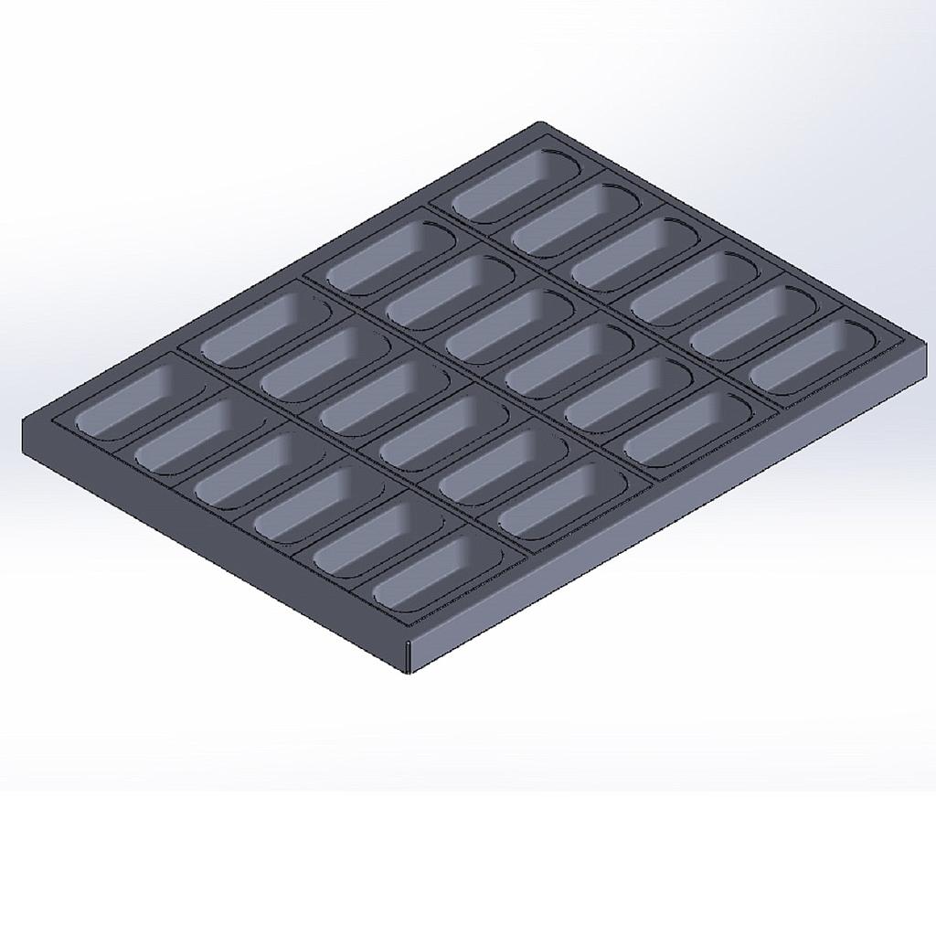PØLSEBRØDPLATE 47x63 24x 130mm RilonElast