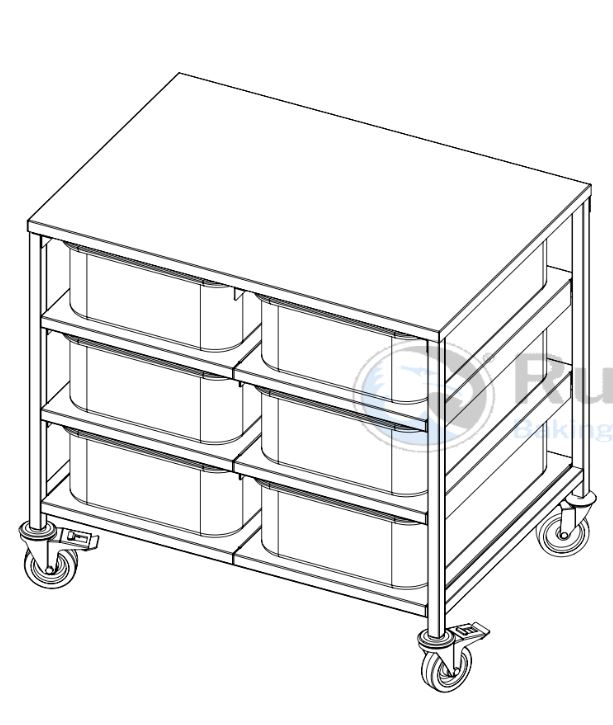 INGREDIENT WEIGHING STATION Plastic bins 6x30L 