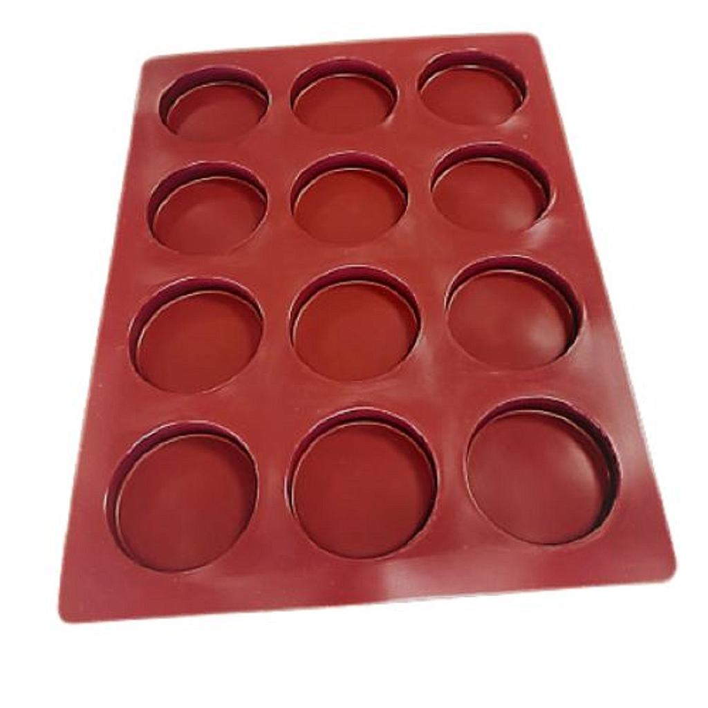 SILICONE MAT 40x30 ROUND 12st ø77mm  
