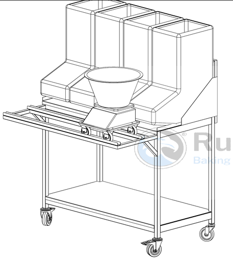 [TTRX-24145] INGREDIENSBORD VEJEBORD med flyttbar HYLDE til vekt 