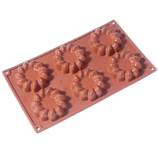 [PI-FR078] SILICONE MOULD GN1/3 pcs HONORÉ 6pcs ø80mm