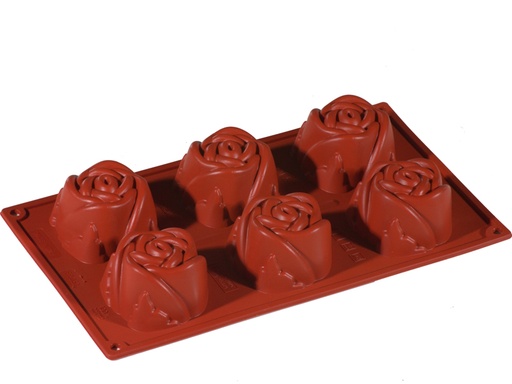 [PI-FR052] SILICONE MOULD GN1/3 ROSE 6pcs ø75mm