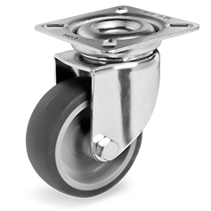 [TR-384303] HJUL KOMPLETT ø75mm Brakettplate Galvanisert stål
